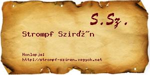 Strompf Szirén névjegykártya